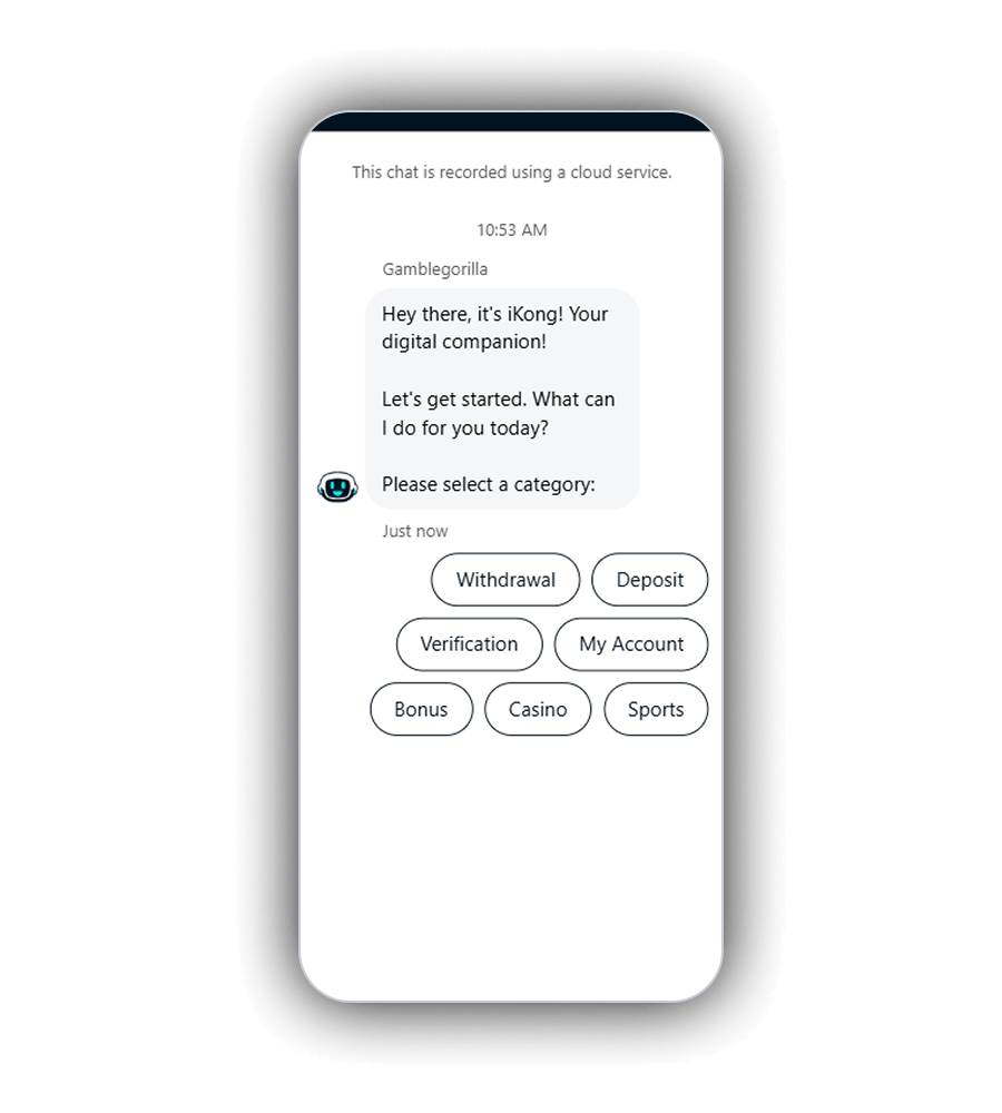 GambleGorilla Casino contact form